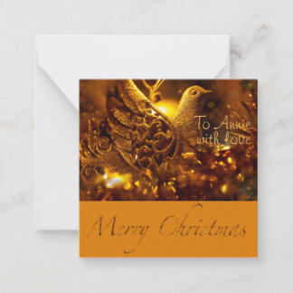 Personalised golden dove Christmas traditional  Card