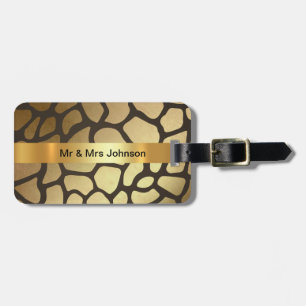 Personalised Golden Giraffe Skin Luggage leather Luggage Tag