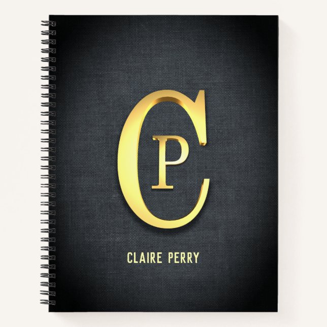 Personalised Golden Initials Notebook (Front)