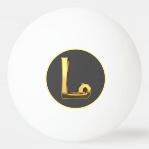 Personalised Golden Letter L Ping Pong Ball