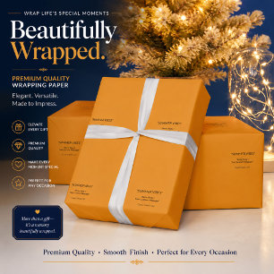 Personalised Golden Orange Wrapping Paper