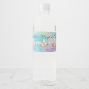 Personalised Golden Rainbow Unicorn Water Bottle Label