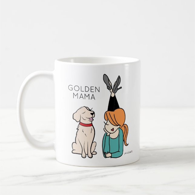 Personalised Golden Reriever Mama Coffee Mug (Left)