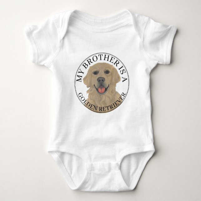 Personalised Golden Retriever Baby Bodysuit (Front)