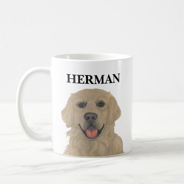 Personalised Golden Retriever Dog Coffee Mug (Left)