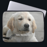 Personalised Golden Retriever Dog Photo and Name Laptop Sleeve<br><div class="desc">Personalise your phone and computer cases with this Golden Retriever Dog photo or replace with your dog's or puppy's photo and name (or other pet or person's photo/name). Text reads "Best Dog Ever" or add your own text - "We love Daisy" (your dog's name), or dog's birthday. Just click on...</div>