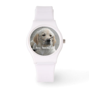 Personalised Golden Retriever Dog Photo and Name Watch
