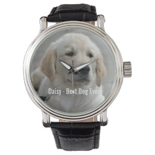 Personalised Golden Retriever Dog Photo and Name Watch