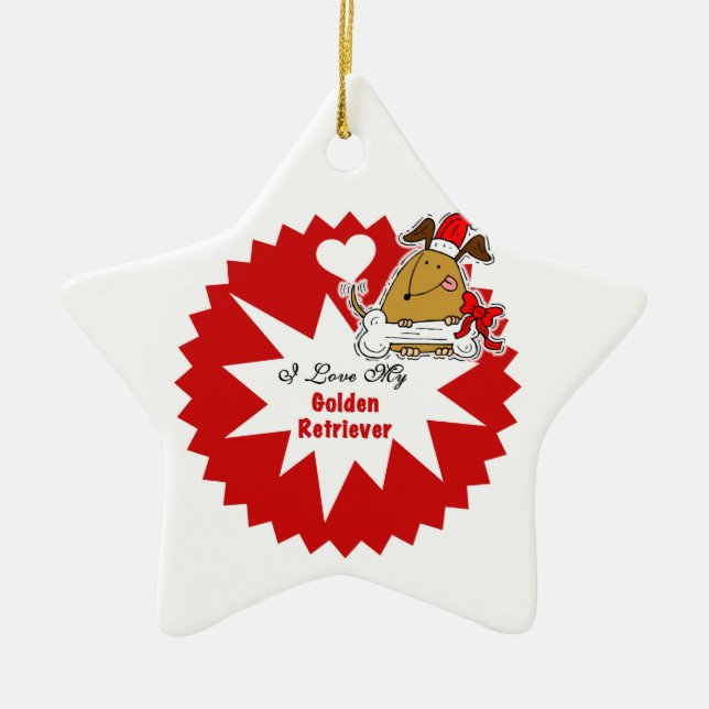 Personalised Golden Retriever Keepsake Ornament (Front)
