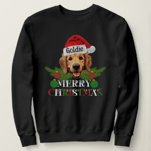 Personalised Golden Retriever Merry Christmas Sweatshirt