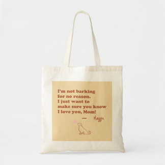 Personalised Golden Retriever Mum I Love You Quote Tote Bag