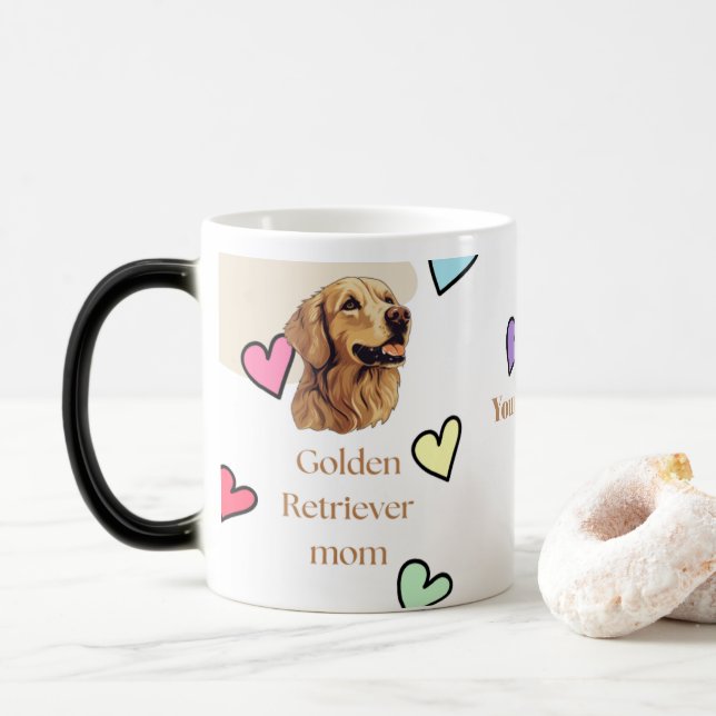 Personalised Golden Retriever Mum Mug - Custom Dog (With Donut)