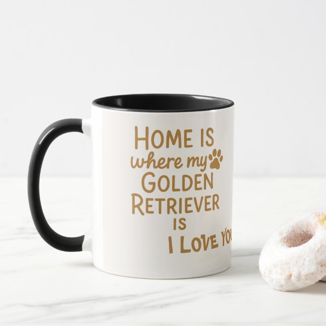 Personalised Golden Retriever Mum Mug - CustomName (With Donut)