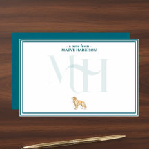 Personalised Golden Retriever Note Monogram