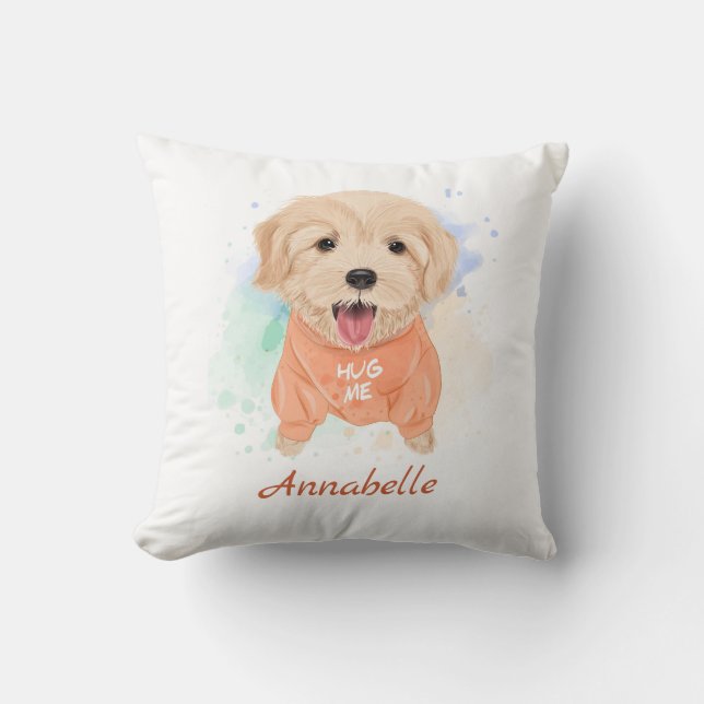 Personalised Golden Retriever Nursery Kid's Room  Cushion (Front)