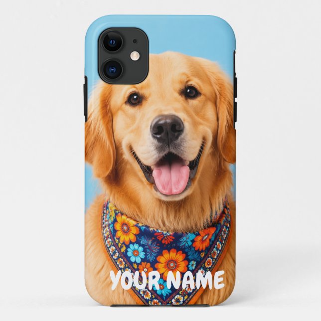 Personalised Golden Retriever Phone Case - Custom  (Back)