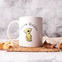 Personalised Golden Retriever Puppy Simple White 