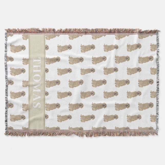Personalised Golden Retriever  Throw Blanket (Front)