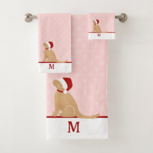 Personalised Golden Santa Dog Towel Set