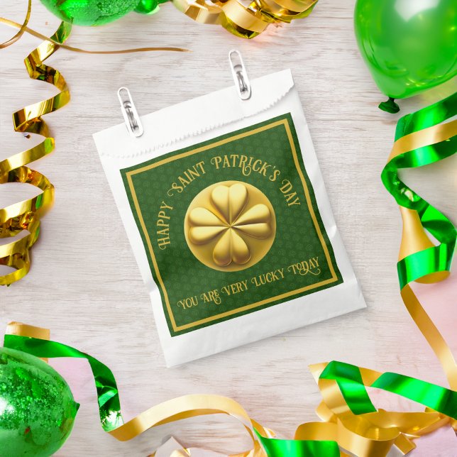 Personalised Golden Shamrock St. Patrick's Day Favour Bags (Creator Uploaded)