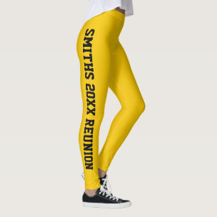Personalised Golden Sunshine Yellow Family Reunion Leggings
