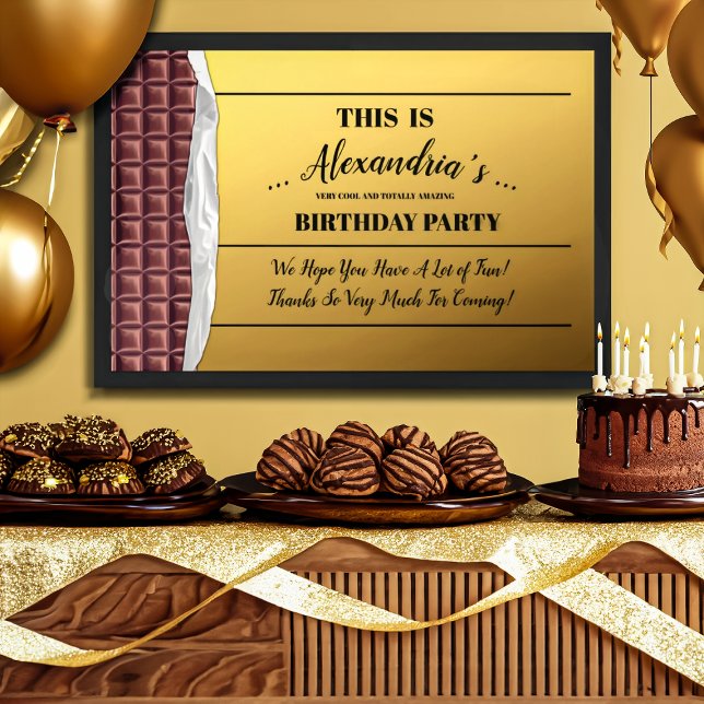 Personalised Golden Ticket Chocolate Birthday Poster (Creator Uploaded)