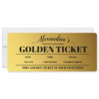Personalised Golden Ticket Party Invitation