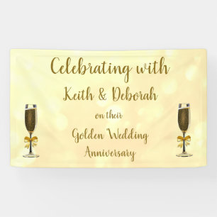 Personalised Golden Wedding Anniversary Banner