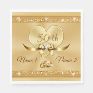 Personalised Golden Wedding Anniversary Napkins