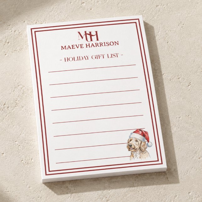 Personalised Goldendoodle Christmas Gift List Post-it Notes (Personalized Goldendoodle Christmas Gift List Post-it Notes
)
