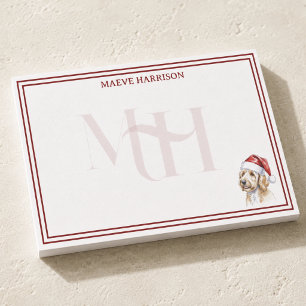Personalised Goldendoodle Christmas Monogram Post-it Notes