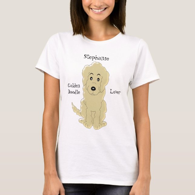 Personalised Goldendoodle Dog Design T-Shirt (Front)