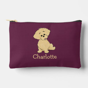 Personalised Goldendoodle Puppy Cute Dog Burgundy Accessory Pouch