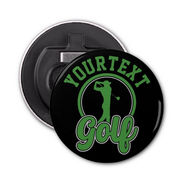 Personalised Golf ADD NAME Retro Pro Golfer Swing Bottle Opener (Front)