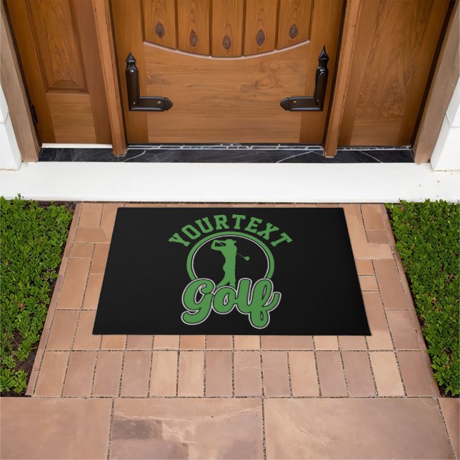 Personalised Golf ADD NAME Retro Pro Golfer Swing Doormat (Outdoor)