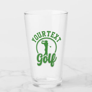 Personalised Golf ADD NAME Retro Pro Golfer Swing Glass