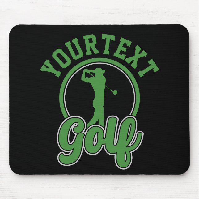 Personalised Golf ADD NAME Retro Pro Golfer Swing Mouse Pad (Front)