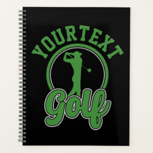 Personalised Golf ADD NAME Retro Pro Golfer Swing Planner