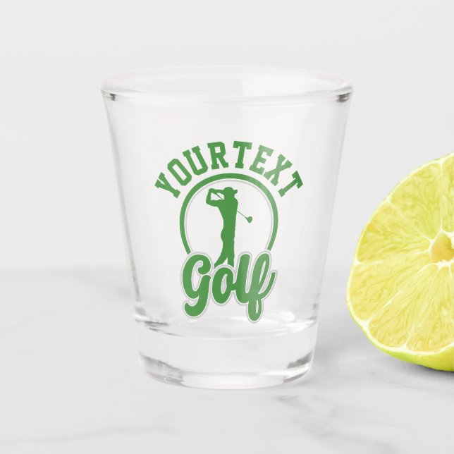 Personalised Golf ADD NAME Retro Pro Golfer Swing Shot Glass (Front)