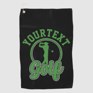 Personalised Golf ADD NAME Retro Pro Golfer Swing Towel
