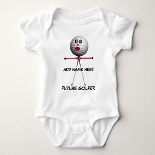 Personalised Golf Baby Cartoon Baby Bodysuit
