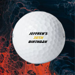 Personalised Golf Ball, 70th Birthday Golf Balls<br><div class="desc">This personalised golf ball is a great gift for your favourite golfer's 70th Birthday!  Now lost balls can easily be identified and returned. Text is black and gold - you can easily change it. Golfers will love it! All Rights Reserved © 2015 Alan & Marcia Socolik.</div>