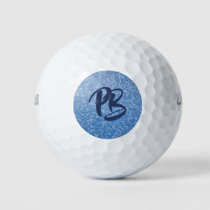 Personalised Golf Ball Blue Sparkle