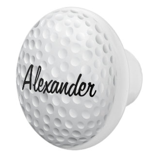 Personalised Golf Ball Ceramic Knob