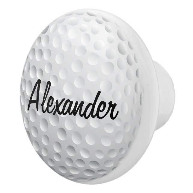 Personalised Golf Ball Ceramic Knob (Right)