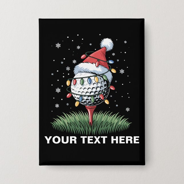 Personalised Golf Ball Christmas Tree Santa Hat  (Front)