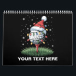 Personalised Golf Ball Christmas Tree Santa Hat  Calendar<br><div class="desc">Personalised Golf Ball Christmas Tree Santa Hat Xmas</div>