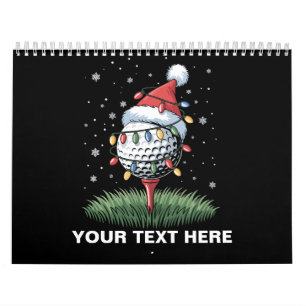 Personalised Golf Ball Christmas Tree Santa Hat  Calendar
