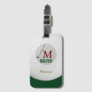 personalised golf ball luggage tag