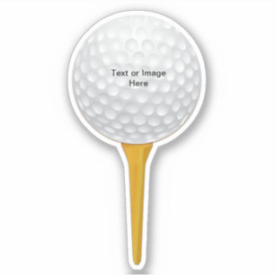 Personalised Golf Ball on Wood Tee Sticker
